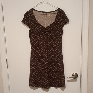 No Boundaries Brown Floral Mini Dress